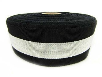 Taśma 45mm ryps bawełna lampas czarna