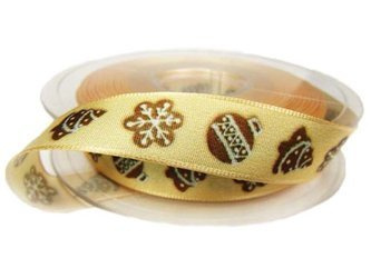 Wstążka 16mm tafta Winter Fantasy ecru