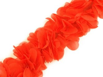 Taśma 6cm ozdobna KWIAT 3D pomarańcz