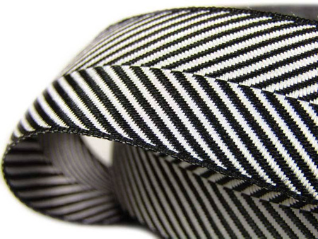Taśma 25mm tkana HERRINGBONE czarna