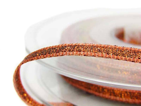 Wstążka 3mm lurex miedź