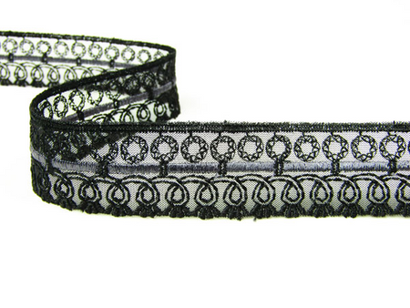 Koronka 3cm tiulowa czarna