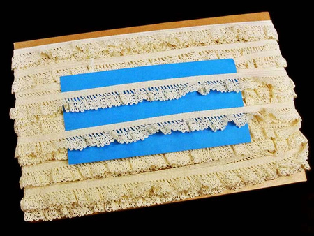 Falbanka 18mm elastyczna bawełna natural