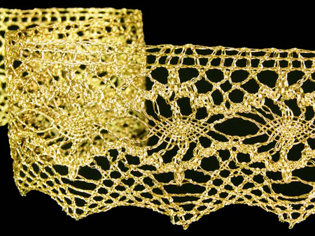 Koronka 4cm metaliczna złota
