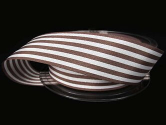 Taśma 25mm acetat STRIPES brąz