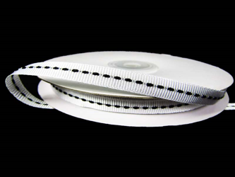 Taśma 0,6cm ryps stebnowana biała