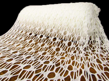 Koronka 140cm bawełniana klockowa biała