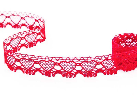 Koronka 1,9cm bawełniana czerwona