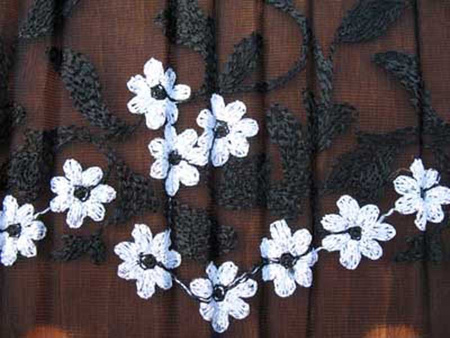 Koronka 20cm organtyna plisowana czarna