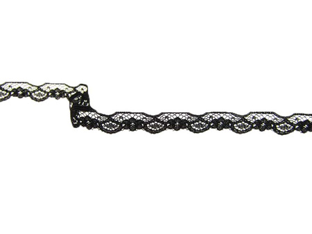 Koronka 0,9cm stabilna czarna