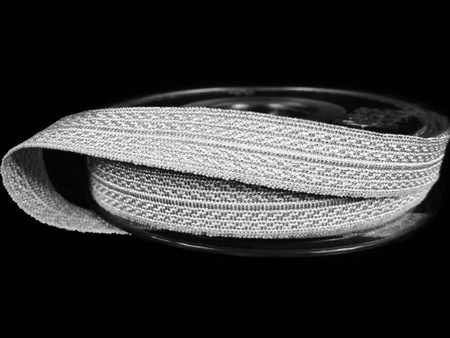Taśma 14mm żakardowa metalizowana srebrna