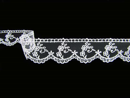 Koronka 3cm tiulowa biała
