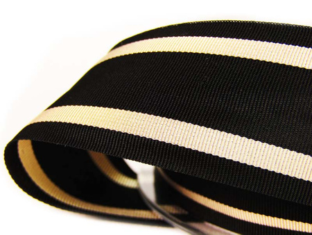 Taśma 30mm ryps lampas czarno-beżowa