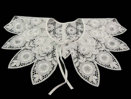 Kołnierzyk damski haft bawełna biały