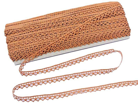 Koronka 1cm bawełniana cynamonowy brąz