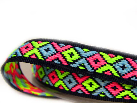 Taśma 10cm żakard czarno-multi