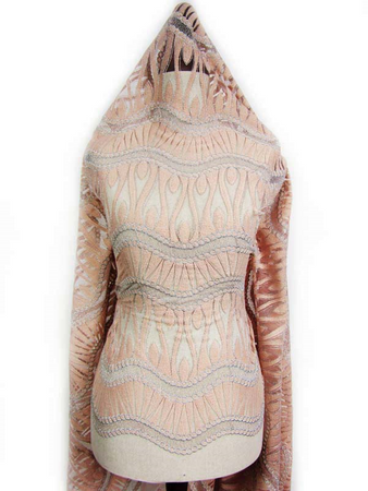 Koronka 140cm tiulowa róż brzoskwinia