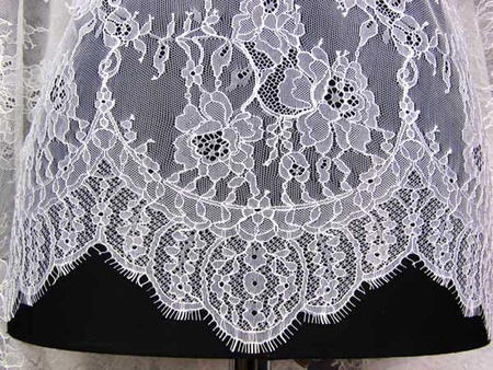 Koronka 140cm tiulowa podkład biała