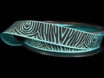 Wstążka 15mm tafta ZEBRA turkus