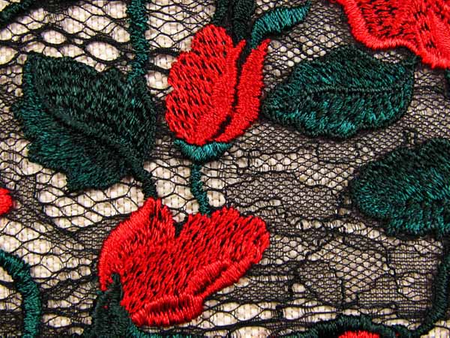 Koronka 140cm tiulowa RÓŻA czerwona