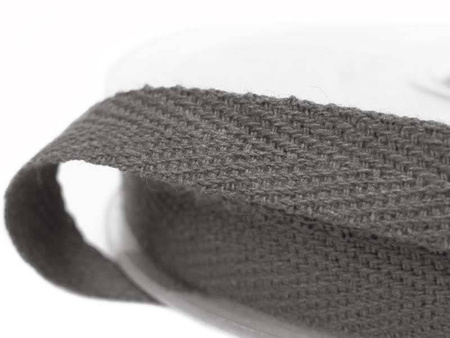 Taśma 10mm bawełniana jodełka grafit