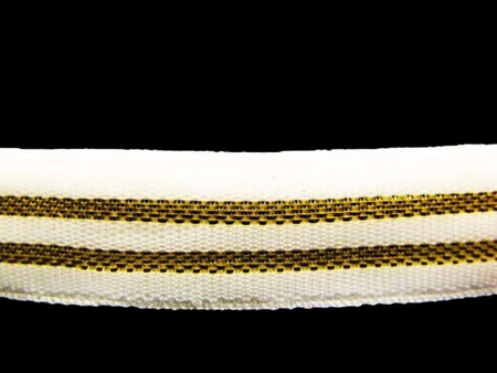 Taśma 10mm elastyczna lampas biało_złota