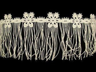 Taśma  11cm FRĘDZEL poliester ecru