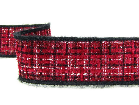 Taśma 4cm ozdobna "CHANEL" bordo