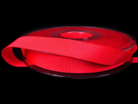 Taśma 10mm ryps poliestrowa neon czerwona