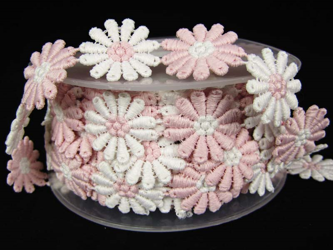 Wstawka 2,7cm gipiurowa STOKROTKA pudrowy róż