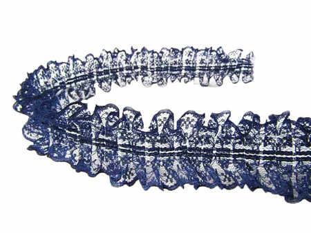 Taśma 4,5cm PLISA koronka granat