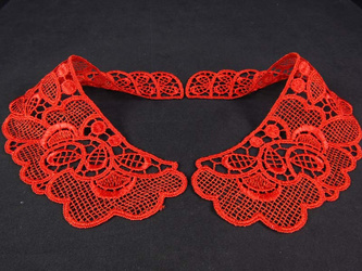 Kołnierzyk damski gipiura czerwony