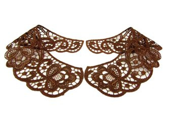 Kołnierzyk damski gipiura brąz