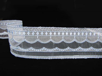 Koronka 7cm tiulowa błękitna