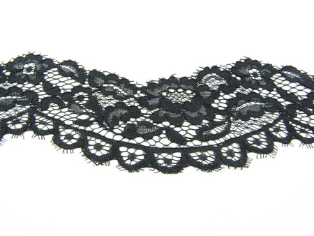 Koronka 8cm stabilna czarna