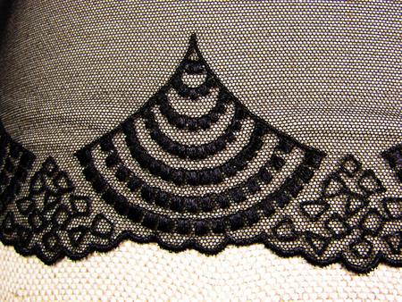 Koronka 21cm tiulowa czarna