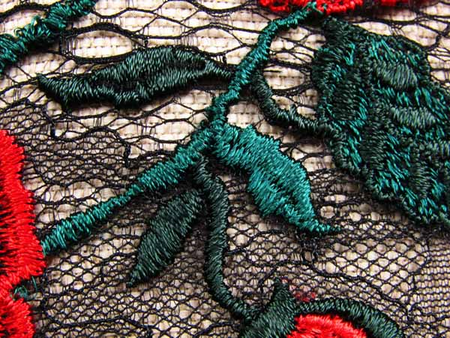 Koronka 140cm tiulowa RÓŻA czerwona