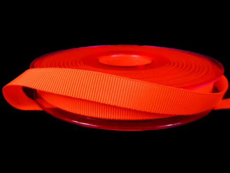 Taśma 10mm ryps poliestrowa neon pomarańczowa