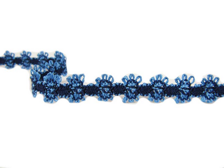 Taśma 12mm elastyczna FLOWER niebiesko-granatowa