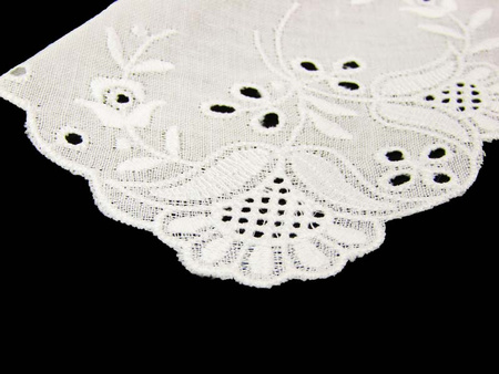 Kołnierzyk młodzieżowy haft bawełna biały