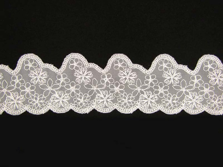 Koronka 7cm tiulowa biała