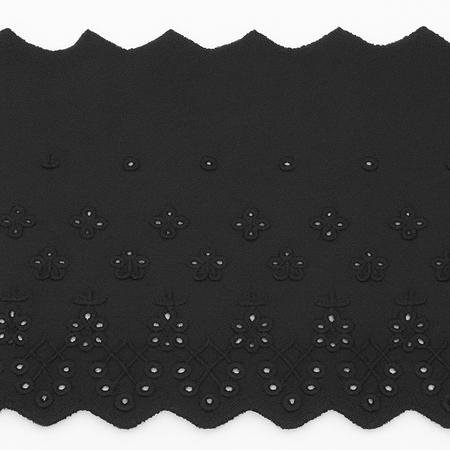 Koronka 11cm haft angielski czarna