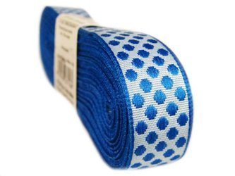 Taśma 15mm żakard KROPKA niebieska