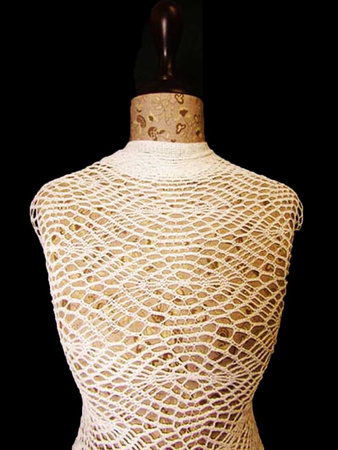 Koronka 120cm bawełniana klockowa biała