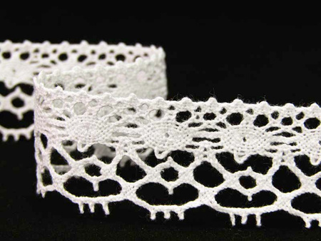 Koronka 2,5cm bawełniana biała