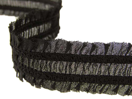 Taśma 25mm elastyczna szyfon czarna