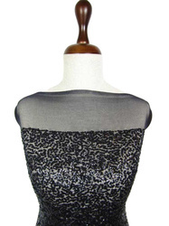 Tiul elastyczny z cekinami czarny