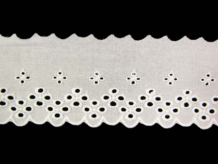 Koronka 6,5cm haft angielski biała