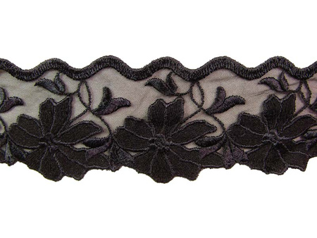 Koronka 5cm tiulowa czarna