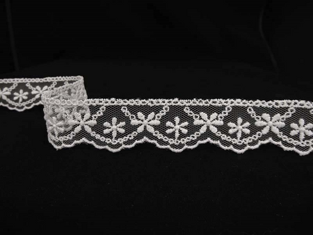 Koronka 2,5cm tiulowa popiel